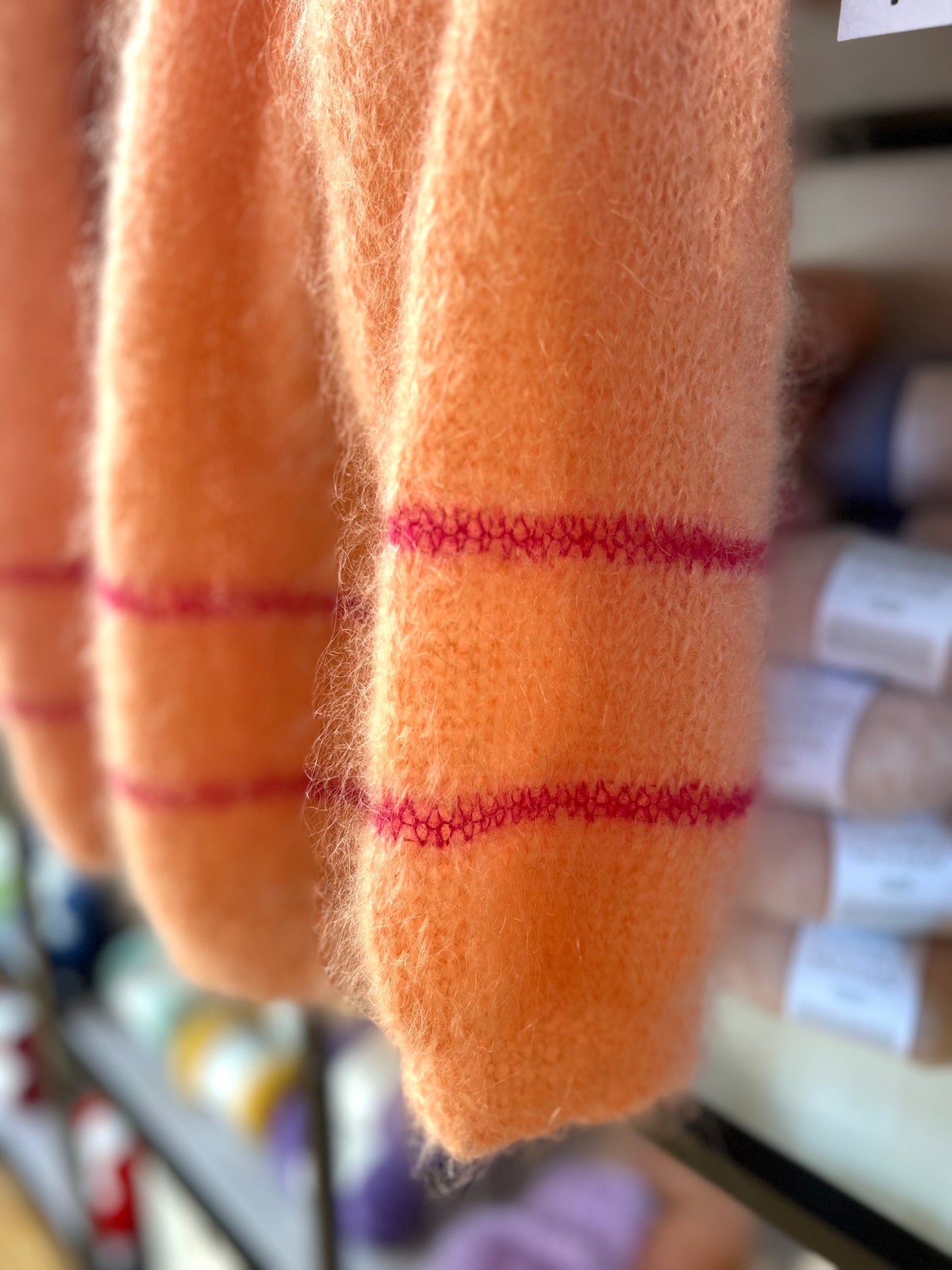Mohair Cardigan coral pink