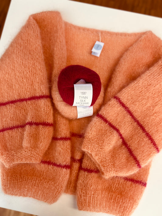 Mohair Cardigan coral pink