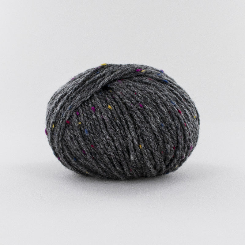 SUPER TWEED 05 grau, bunt getupft